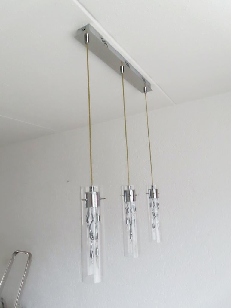 Zilverkleurige hanglamp, Huis en Inrichting, Lampen | Hanglampen, Ophalen of Verzenden, Zo goed als nieuw, Minder dan 50 cm