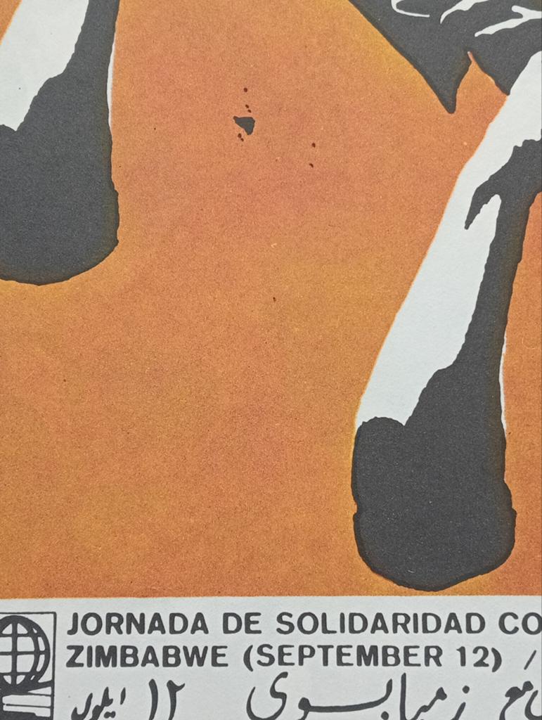 Affiche Cuba 1970 Solidariteit Zimbabwe, Verzamelen, Ophalen of Verzenden, Gebruikt, A1 t/m A3, Film en Tv