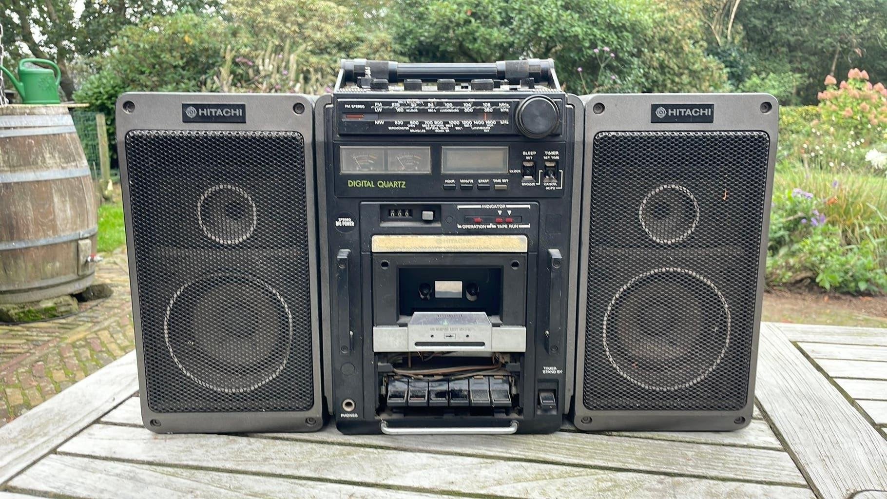 Boombox, Hitachi, TRK 9150E, Ophalen of Verzenden, Gebruikt, JVC, Draagbaar