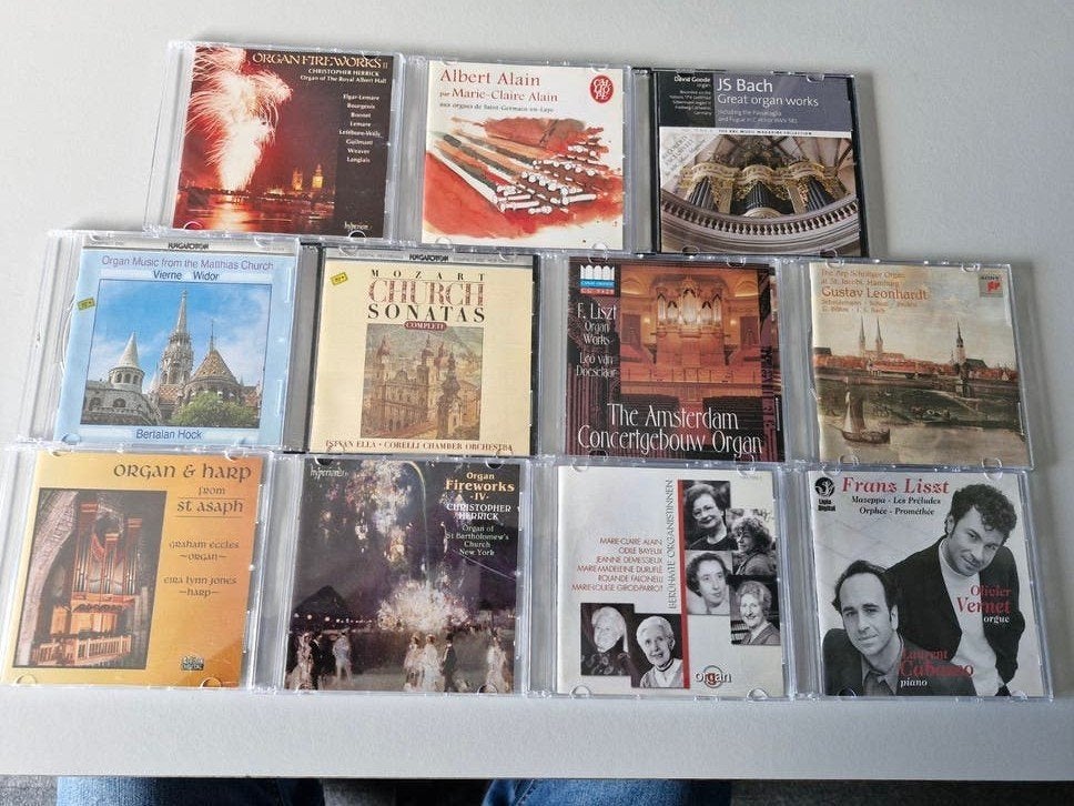 11 Orgel CD's in slimcase inclusief booklet, Gebruikt, Overige typen, Ophalen of Verzenden, Inclusief boekje