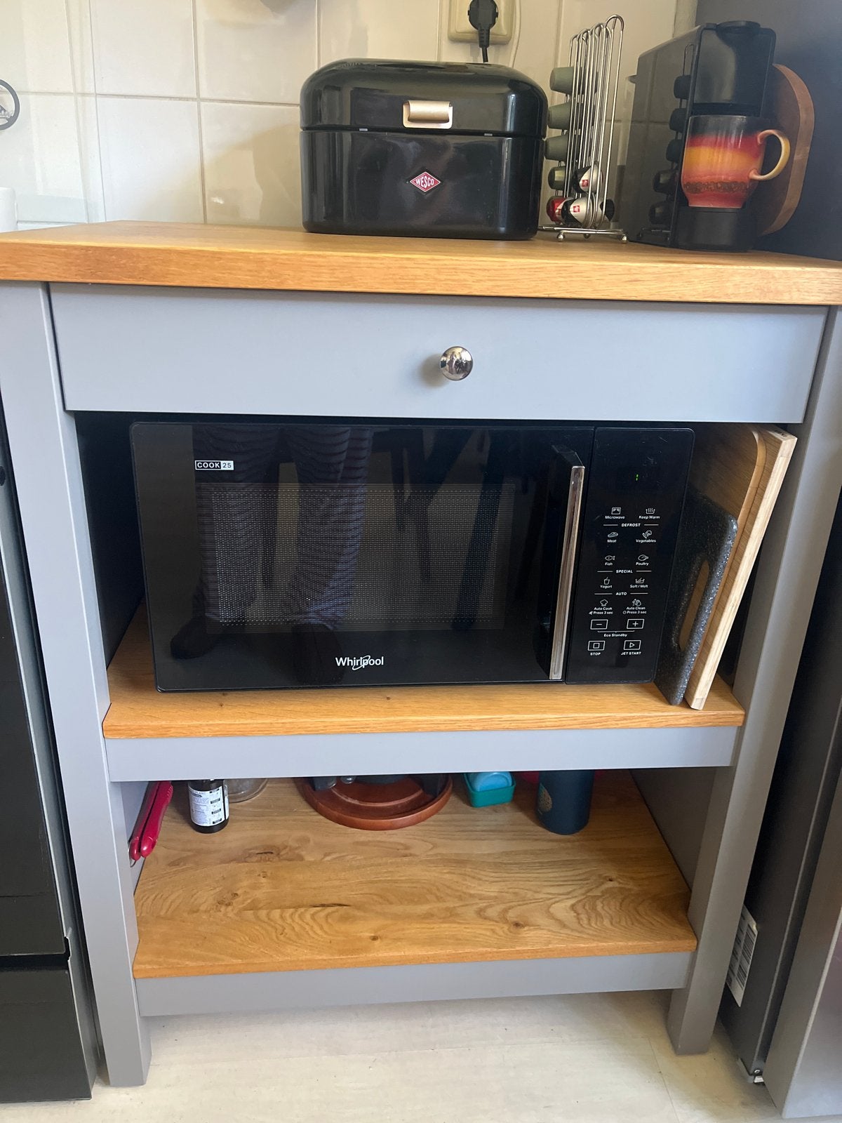 IKEA TORNVIKEN Keukentrolley - Grijs met Eikenhout, Huis en Inrichting, Ophalen, Gebruikt, Hout, IKEA