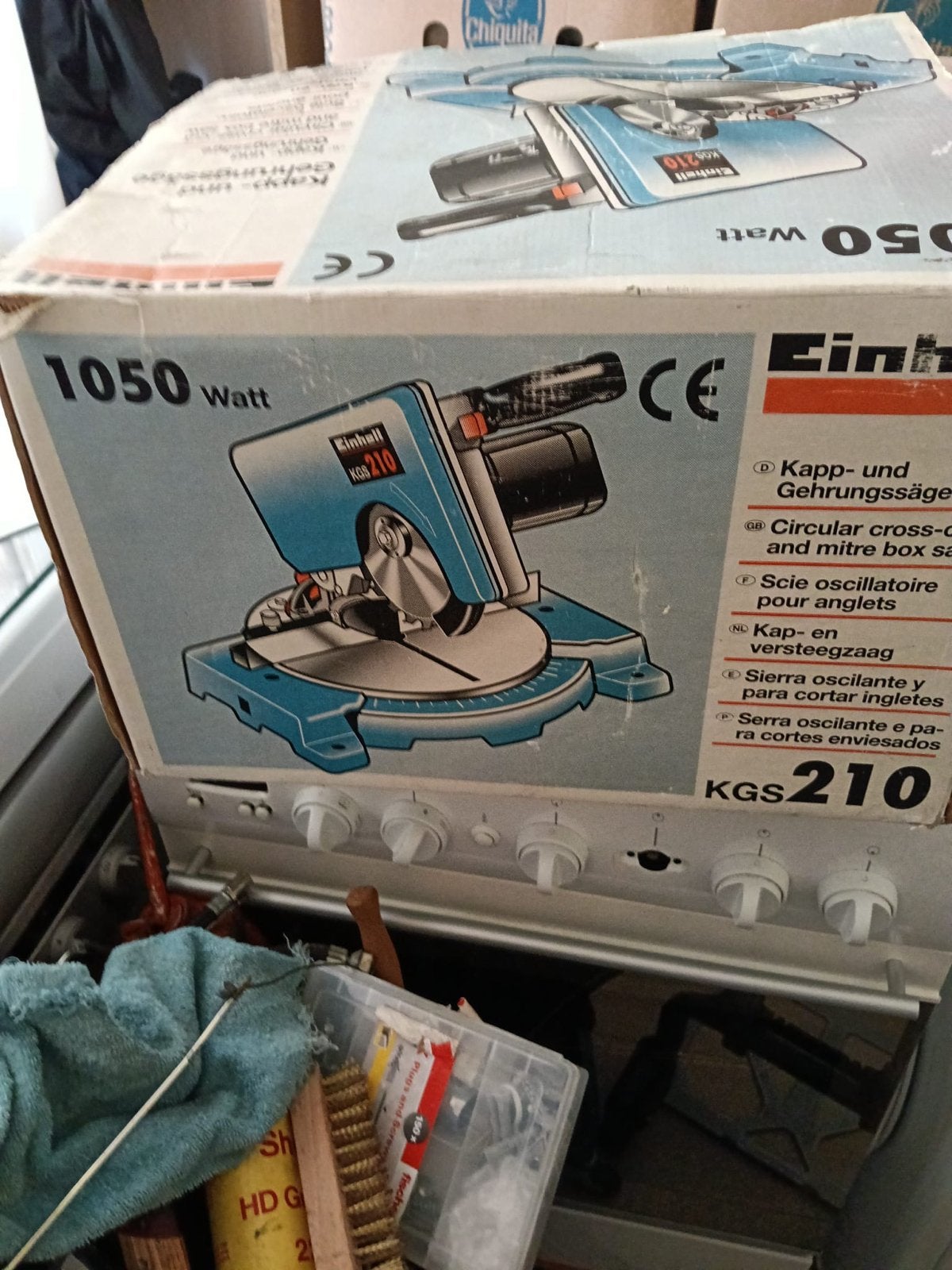 Einhell KGS 210 Afkortzaag 1050 Watt, Ophalen, Gebruikt, 600 tot 1200 watt, Afkortzaag