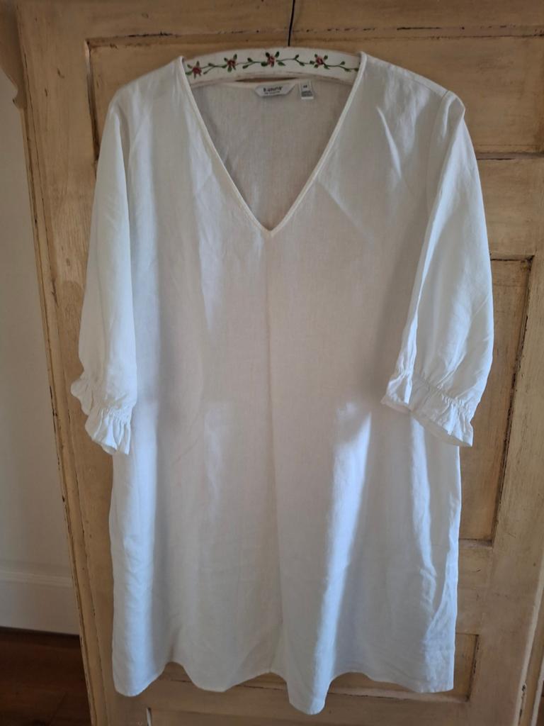Linnen creme jurk, Ophalen of Verzenden, Zo goed als nieuw, Beige