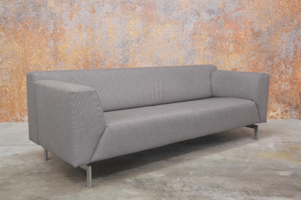 Als NIEUW fraaie stoffen Rolf Benz Linea design bank, Driepersoons, 75 tot 100 cm, Zo goed als nieuw, Rechte bank
