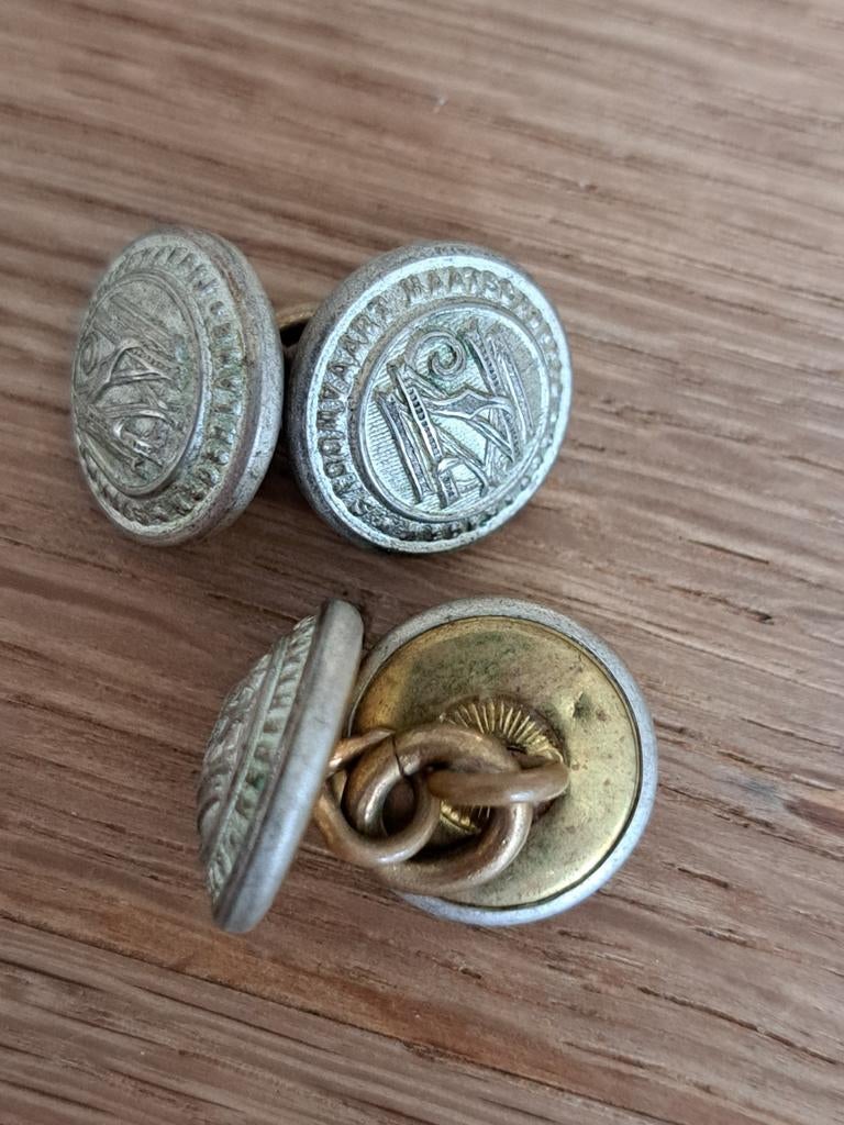 2x Manchetknopen Stoomvaart Maatschappij Nederland, Ophalen of Verzenden, Gebruikt