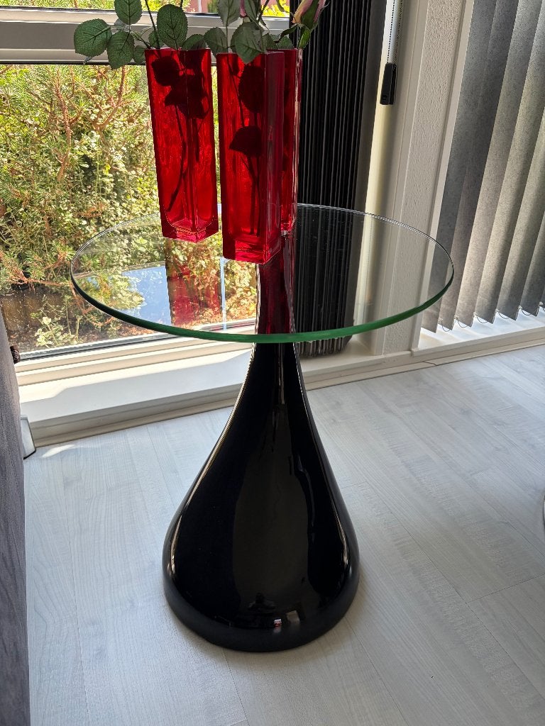 Glazen bijzettafel, Minder dan 55 cm, Gebruikt, Rond, Glas