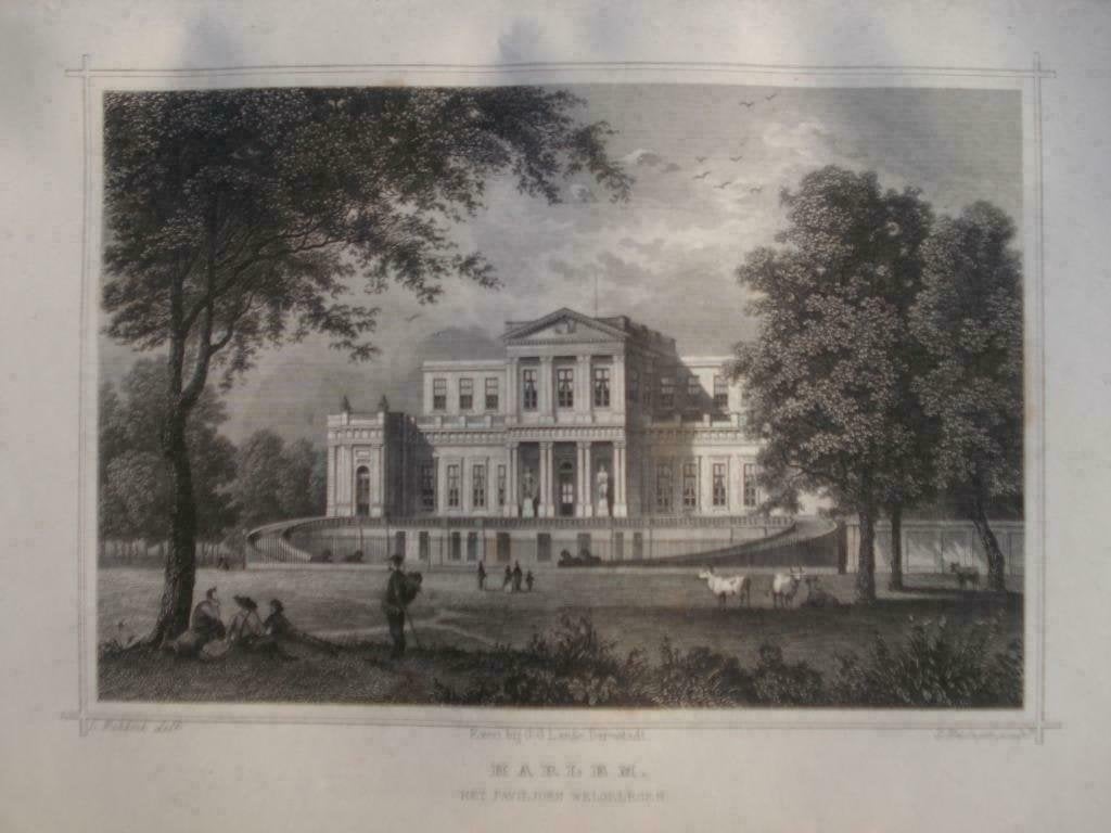 24 / Haarlem Paviljoen welgelegen  Staalgravure  1860, Ophalen of Verzenden