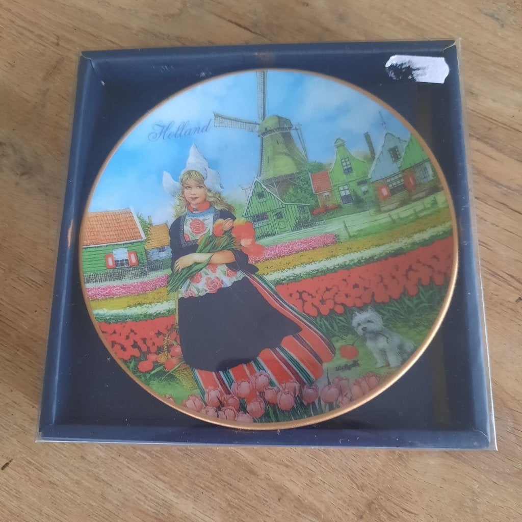 Decoratie bord holland tulpenmeisje /keukenhof nieuw, Ophalen of Verzenden, Nieuw, Steen/keramiek