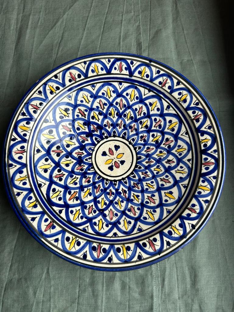 Marokkaanse Serveerschaal / Wandbord - Safi Bakir (33 cm), Ophalen of Verzenden, Zo goed als nieuw, Bord