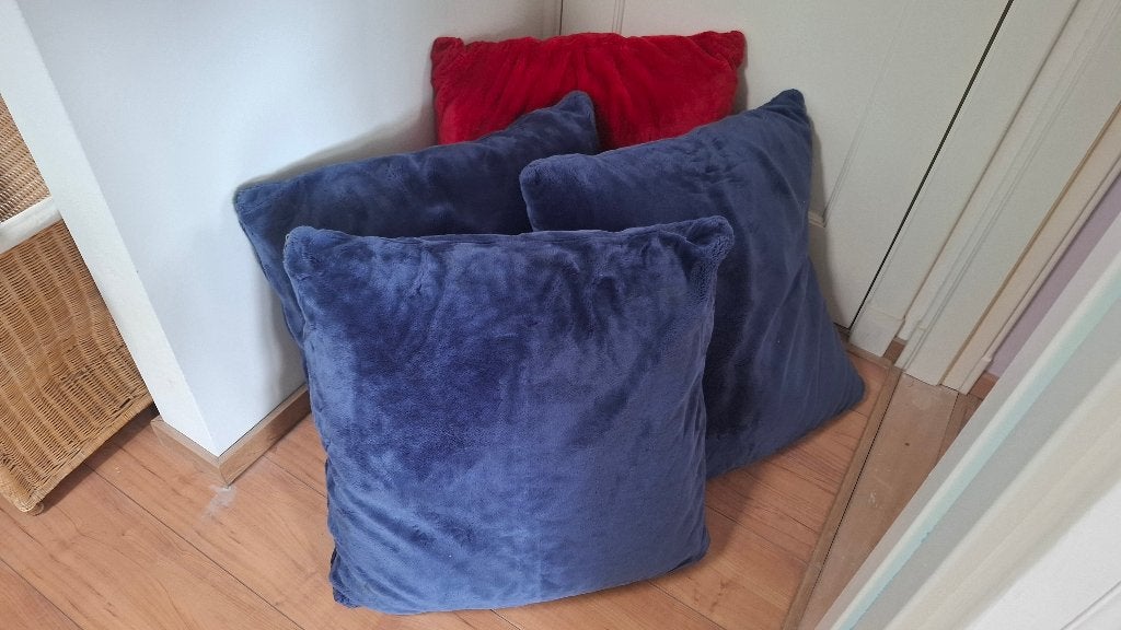 Zitkussen, Huis en Inrichting, Woonaccessoires | Kussens, Ophalen, Gebruikt, Blauw, Vierkant