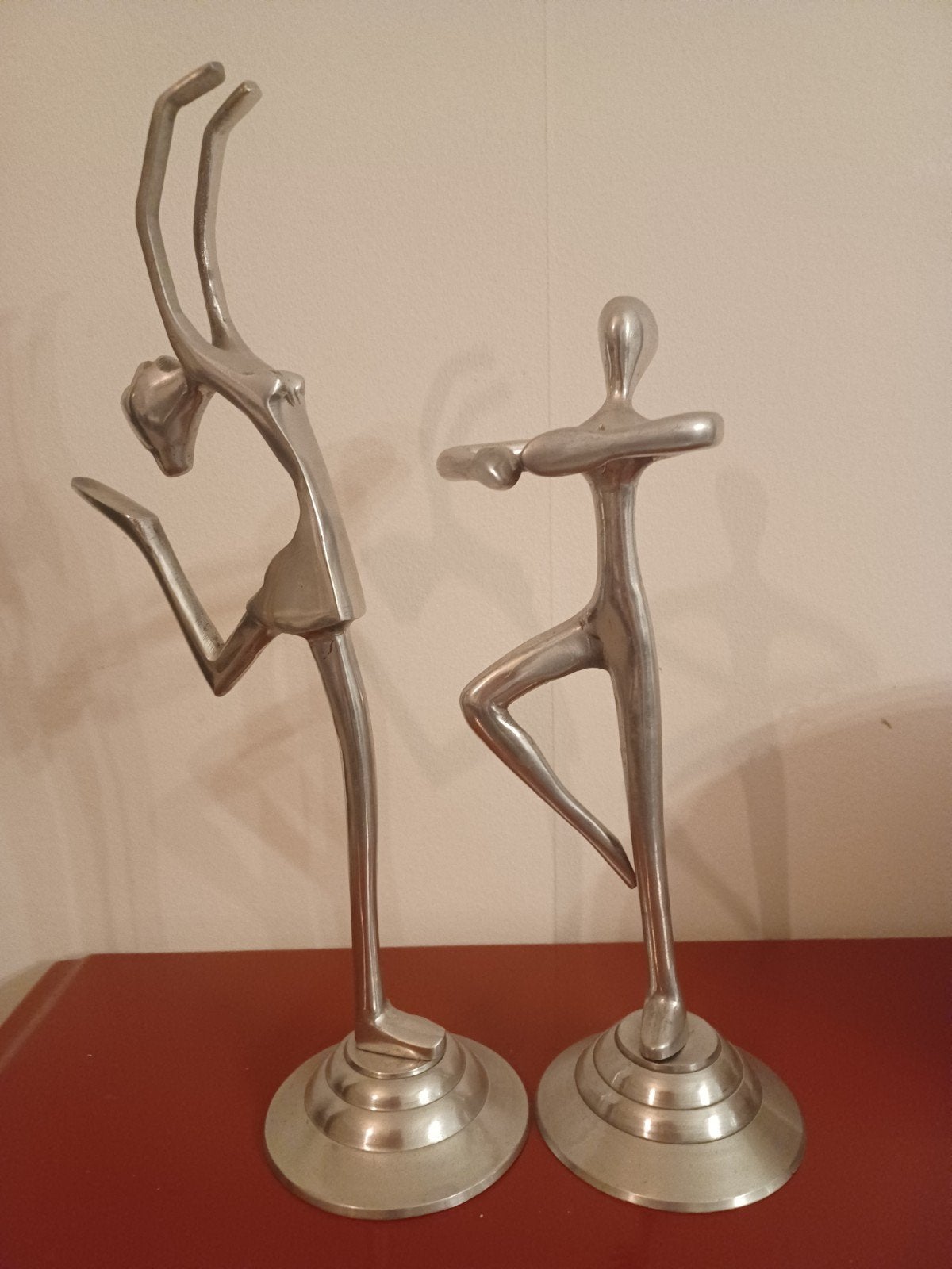 Set van twee abstracte ballerina's, Antiek en Kunst, Zilver, Gemerkt, Beeld, Ophalen of Verzenden