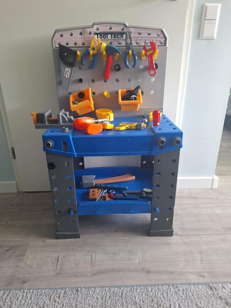 Tool Tech Werkbank met gereedschap voor kinderen, Ophalen, Gebruikt, Knutselen