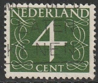 Nederland 1962 774 Cijfer 4c fluor, Gest, Postzegels en Munten, Postzegels | Nederland, Ophalen of Verzenden, Na 1940, Gestempeld