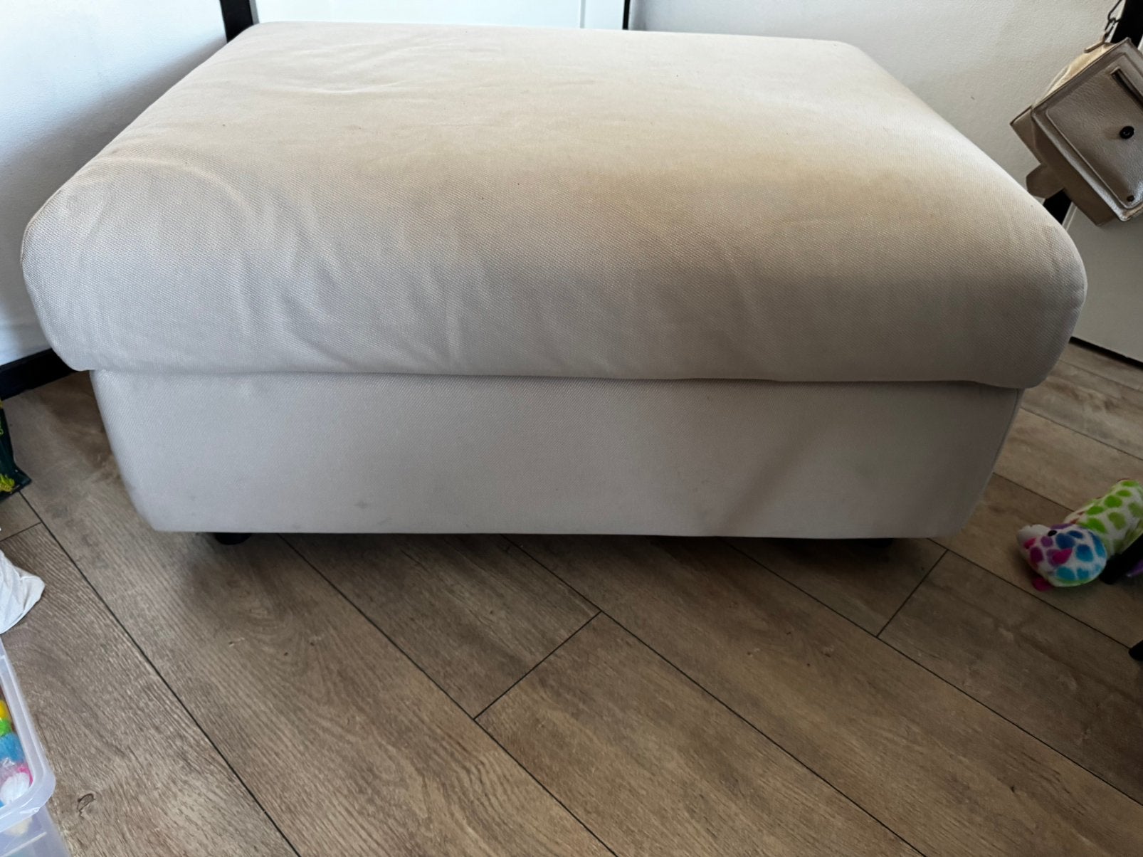 Poef ikea Vimle beige, Ophalen, Zo goed als nieuw, Rond