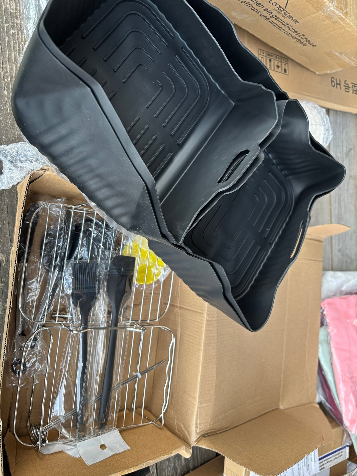 Airfryer Accessoires Set - Siliconen Bakvormen & Rekken, Ophalen of Verzenden, Nieuw, Airfryer