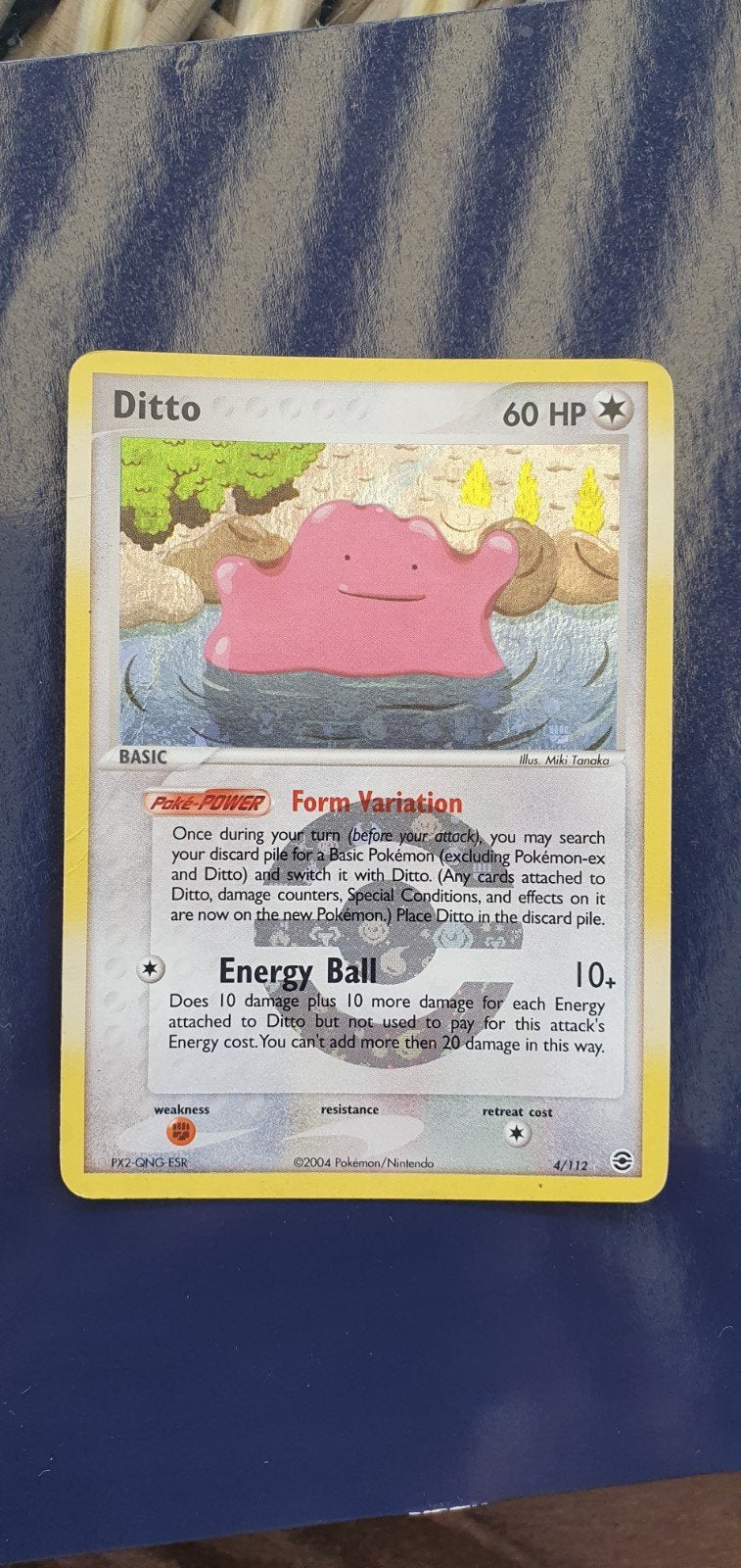 Ditto 4/112 holo pokemon kaart, Ophalen of Verzenden, Gebruikt