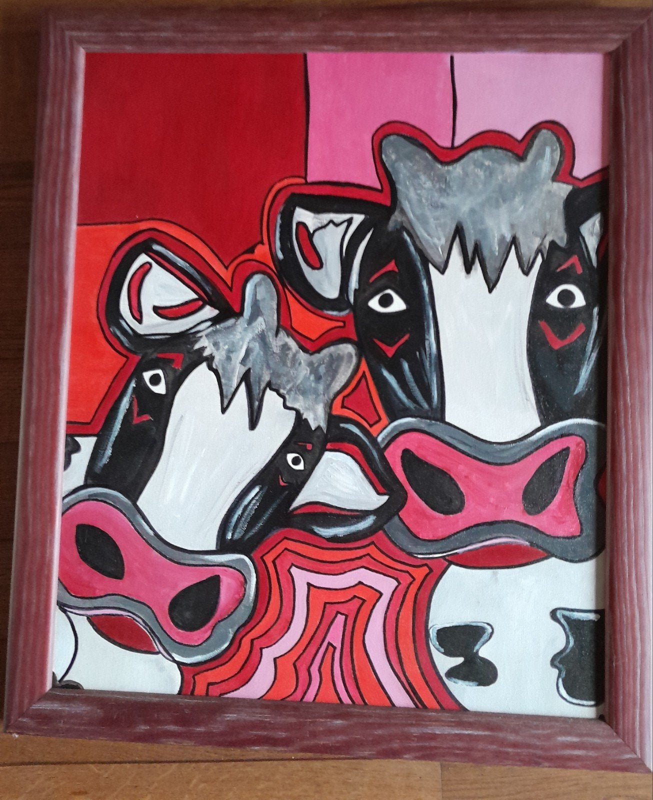 Koeien schilderij ingelijst, Ophalen of Verzenden