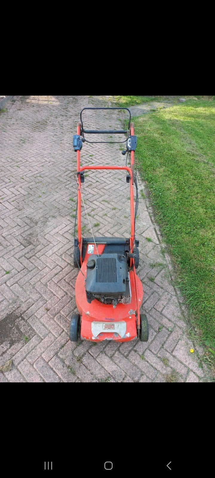 Sabo TurboStar Benzine Grasmaaier - OPKNAPPER, Tuin en Terras, Grasmaaiers, Gebruikt, Benzine-grasmaaier, 40 t/m 49 cm, Cirkelmaaier