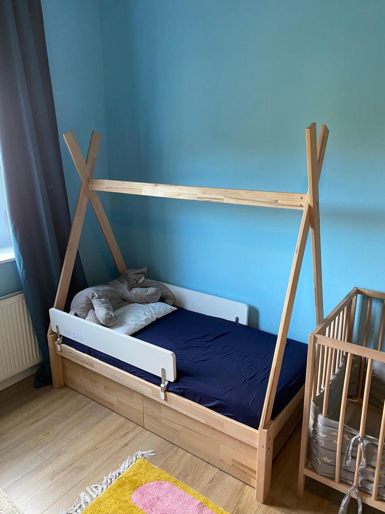 Knus peuterbed 70x140, Ophalen, 70 tot 85 cm, 140 tot 160 cm, Zo goed als nieuw