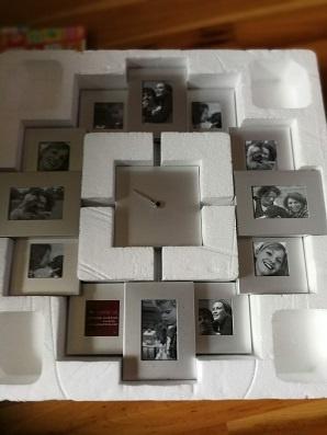 Aluminium klok met fotolijstjes, Ophalen, Nieuw, Analoog, Wandklok