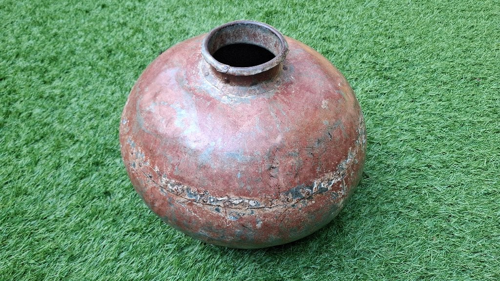 Authentieke Indiase metalen waterkruik - fraaie blikvanger, Ophalen of Verzenden