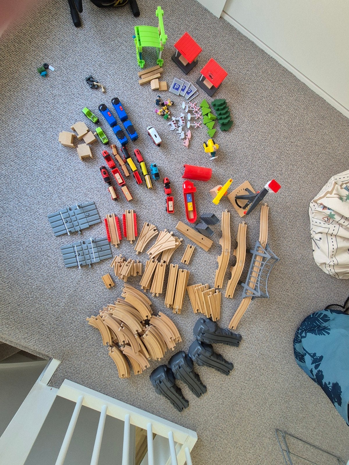 houten treinbaan, grote set., Kinderen en Baby's, Ophalen, Gebruikt