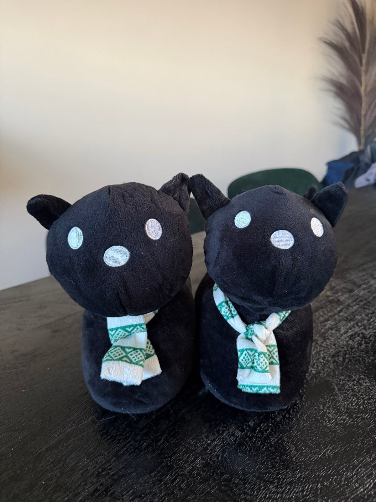 Zwarte kat pantoffels met sjaal hema siepie, Overige merken, Overige karakters, Zwart, Ophalen of Verzenden