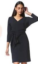 LaDress Cloe nieuw zwart xs jurk travelstof v hals met sash, Zwart, Nieuw, Ophalen of Verzenden, Knielengte