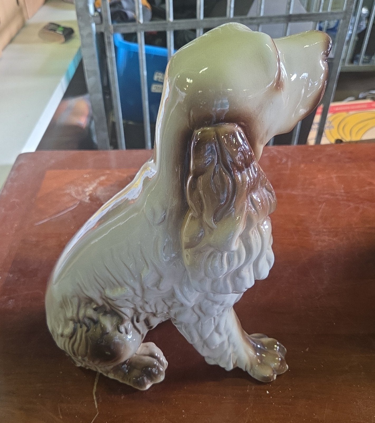 Groot vintage porseleinen beeld cocker spaniel, Ophalen, Zo goed als nieuw, Dier