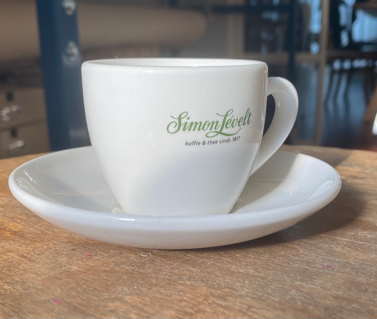 Simon Levelt 6 espressokopjes en 6 schoteltjes., Ophalen, Zo goed als nieuw, Porselein, Kop en/of schotel
