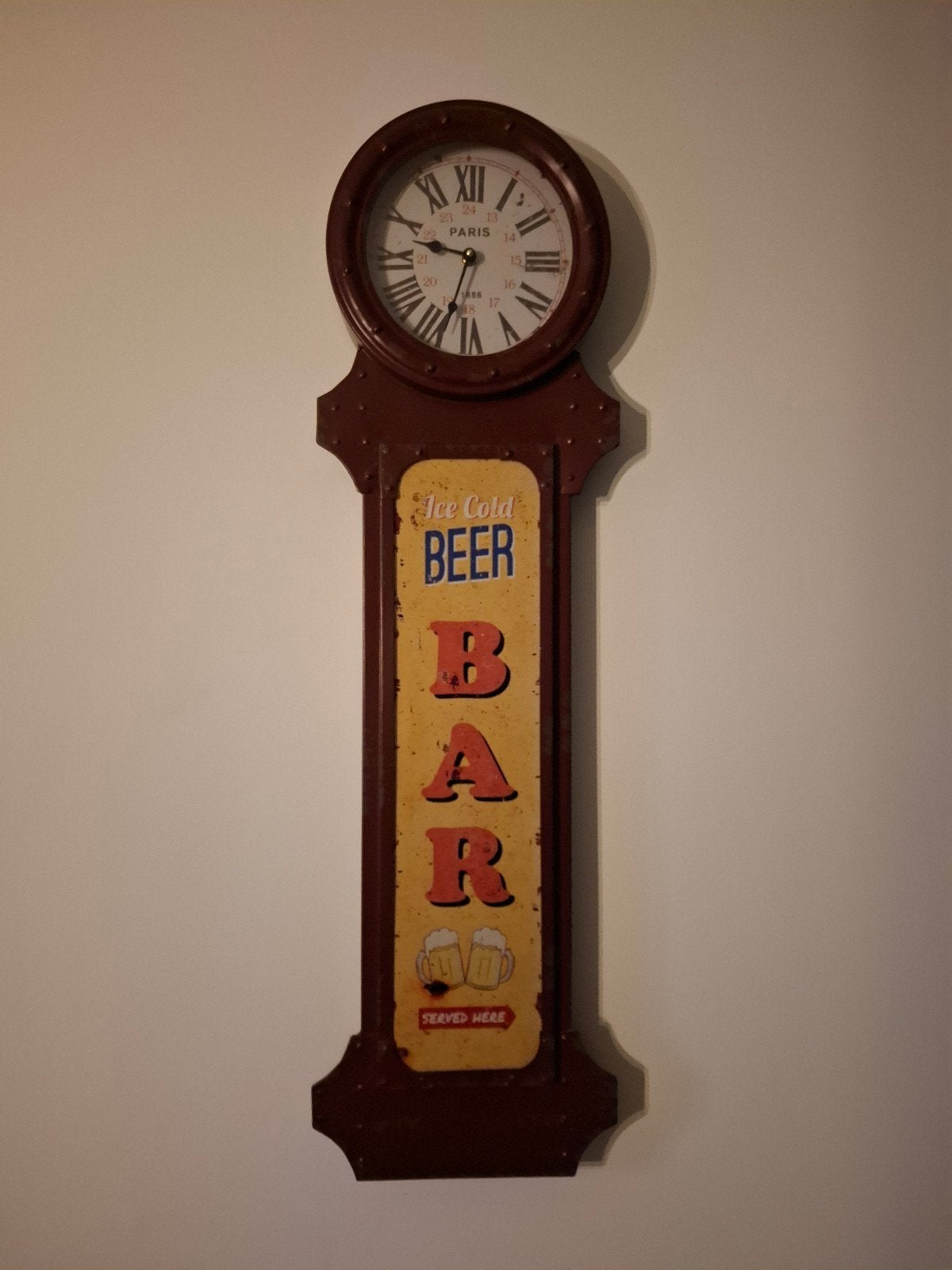 wandklok met verlichting, Ophalen, Zo goed als nieuw, Wandklok