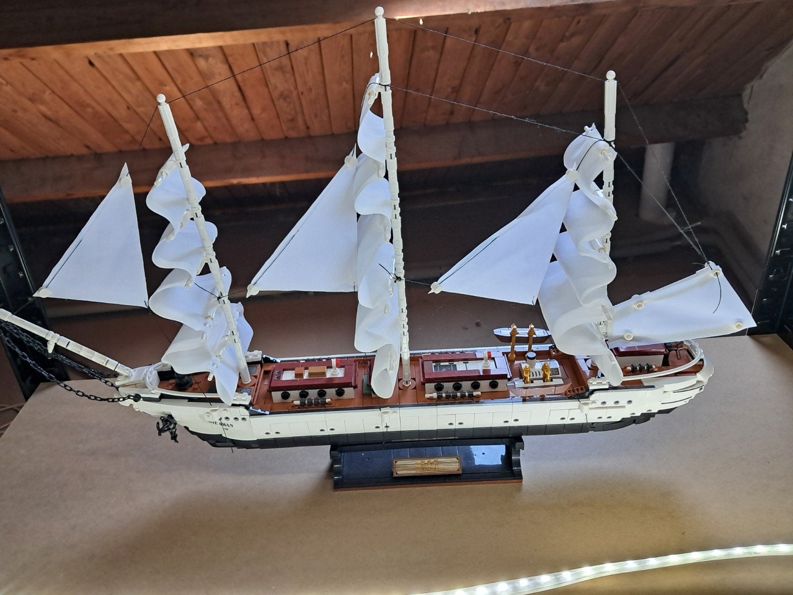 White Swan zeilboot bouwblokjes , past op lego, Ophalen, Overige thema's, Compleet, Zo goed als nieuw