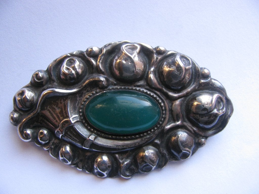Grote Antieke Broche - Bloemen / Hoorn des Overvloed - 830 S, Verzenden, Overige materialen, Broche