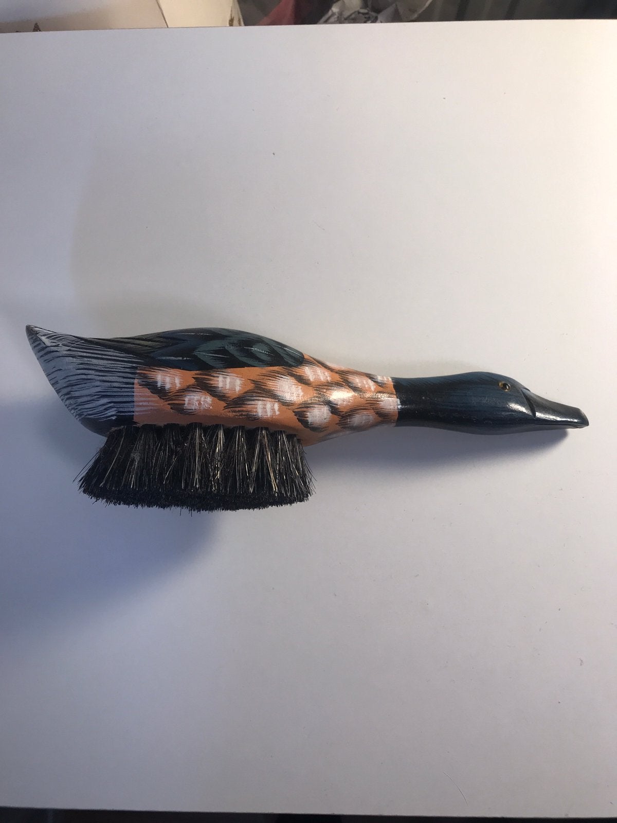 Vintage Mallard Duck Wooden Handpainted Clothes Brush, Ophalen of Verzenden