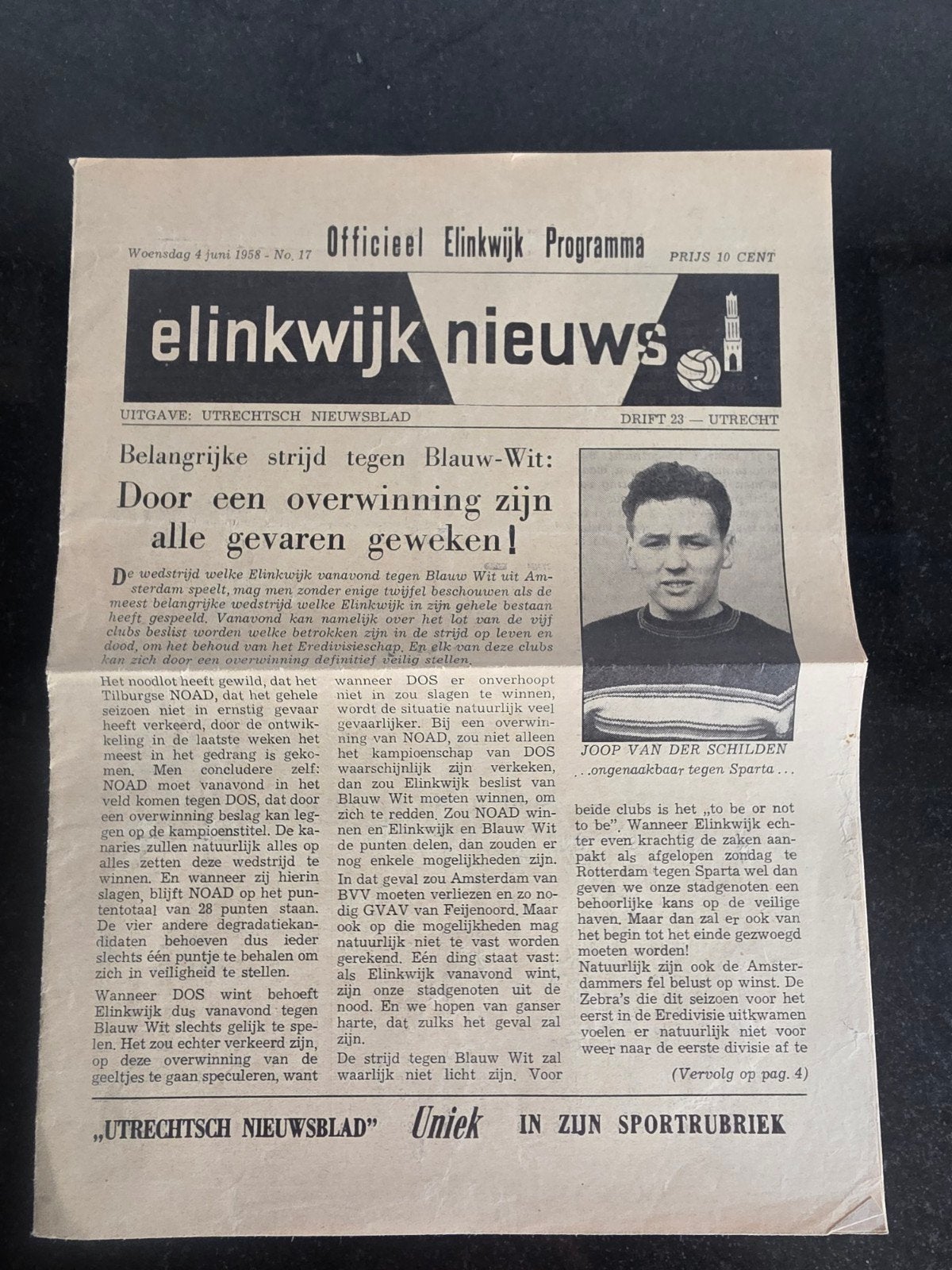Elinkwijk Nieuws - Officieel Programma 4 juni 1958, Ophalen of Verzenden