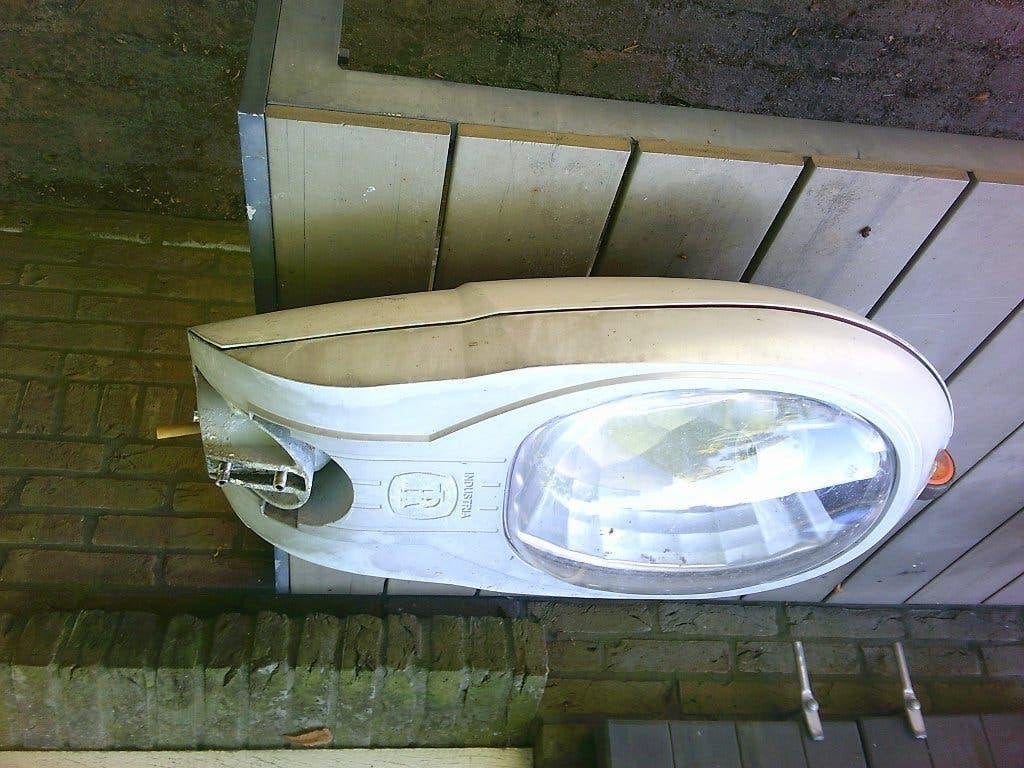 Lantaarnpaal Armatuur 70x35x30cm incl. lamp asgat=8cm, Gebruikt, Staande lamp, Ophalen of Verzenden, Netvoeding