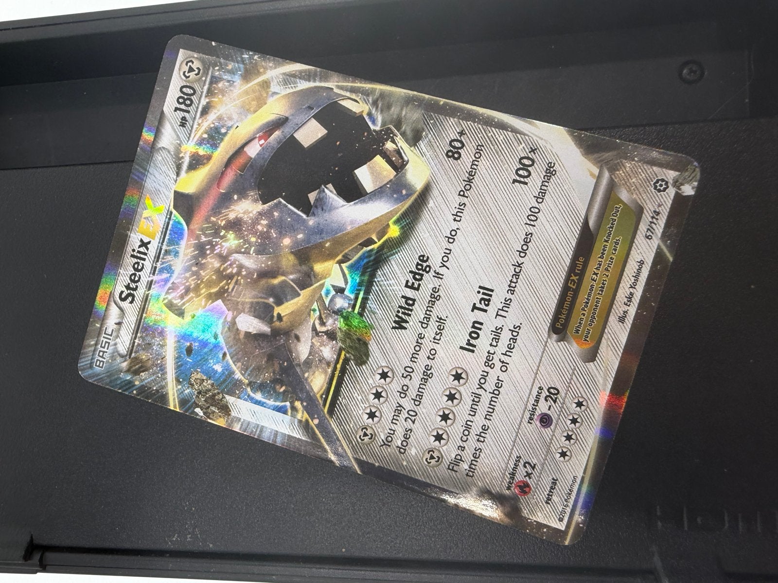 Steelix EX Pokémon Kaart, Ophalen of Verzenden, Gebruikt, Losse kaart, Foil