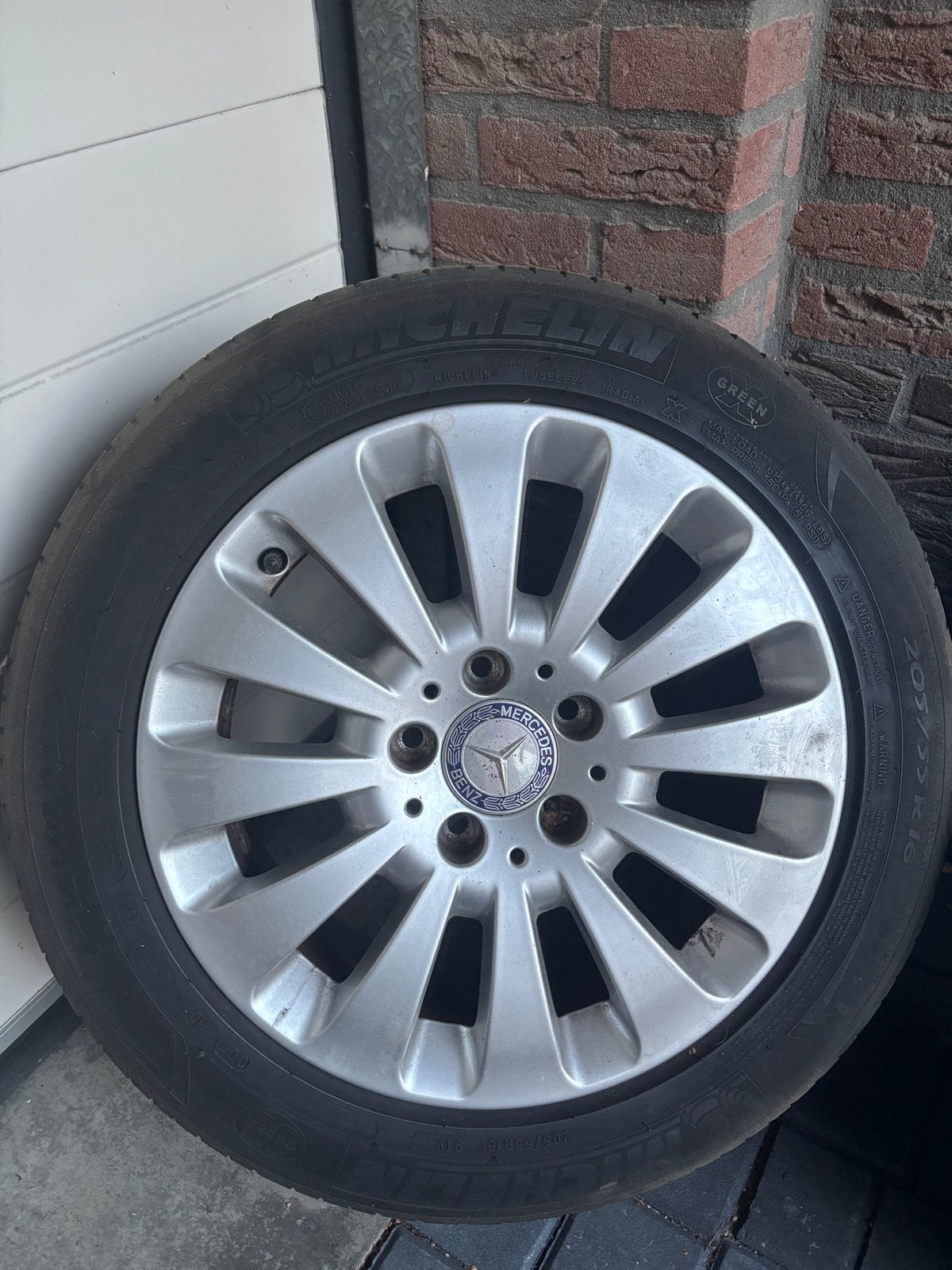 Originele Mercedes C W204 16 inch velgen + Michelin banden, Ophalen, Gebruikt, 16 inch, Banden en Velgen