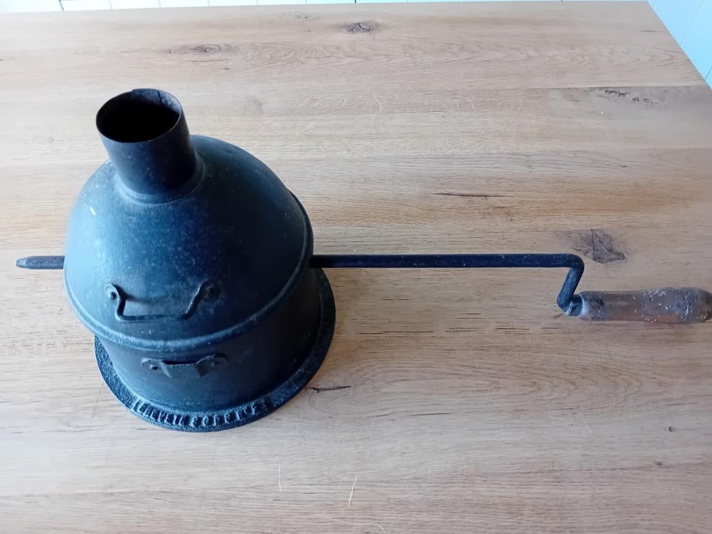 Antieke koffiebonenbrander, vintage koffiemolen, Ophalen of Verzenden, Zo goed als nieuw