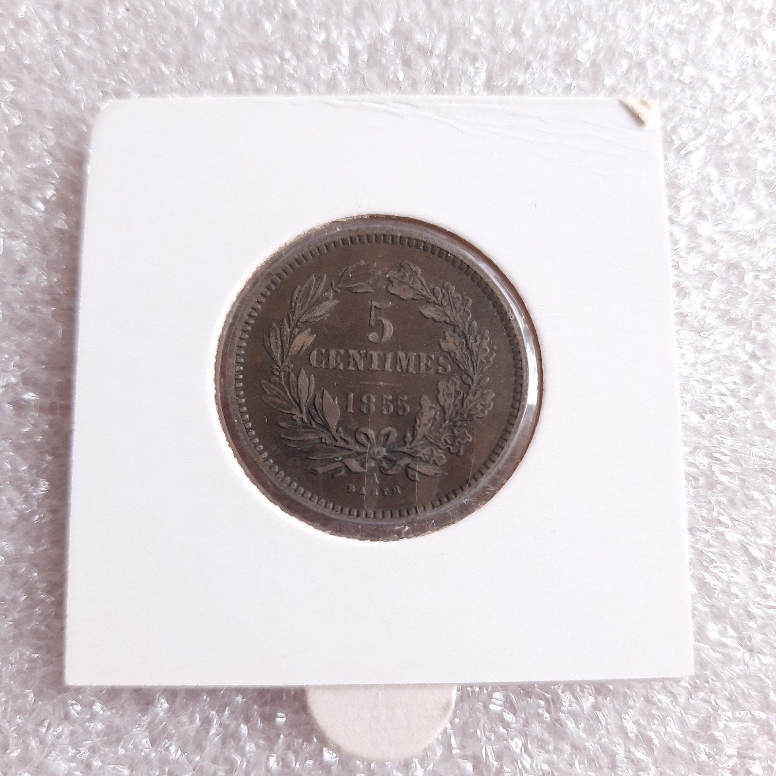 Munt 5 Centimes 1855 Luxemburg Mint Mark A Willem III, Verzenden, Overige landen