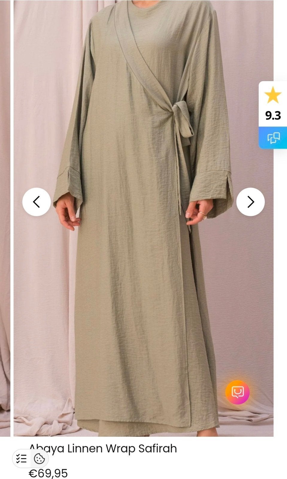 Prachtige linnen abaya wrap - Grijs - Nieuw - Maat L/XL, Verzenden, Nieuw, Maat 46/48 (XL) of groter, Grijs