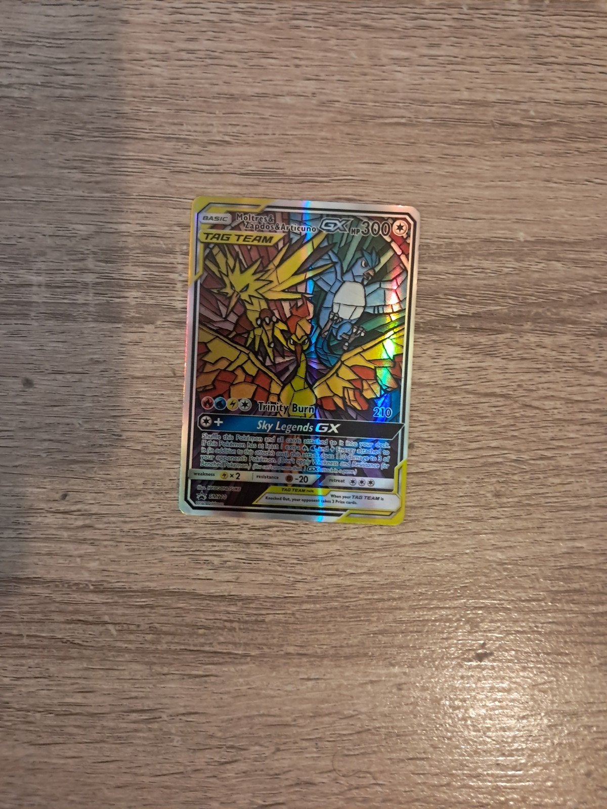 Moltres & Zapdos & Articuno GX (Stained Glass Alternate Art), Ophalen of Verzenden, Overige soorten, Volle spaarkaart