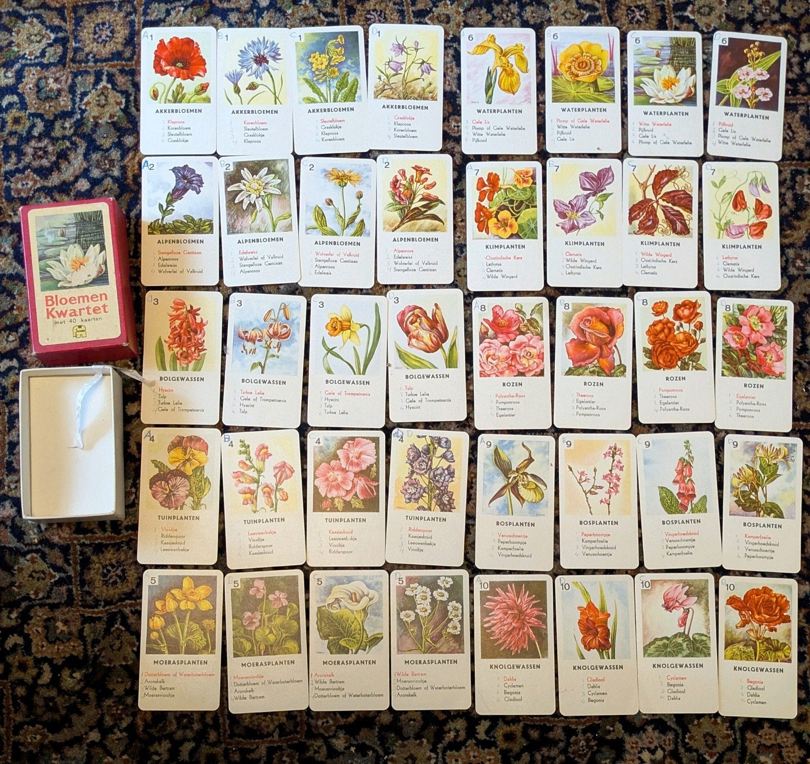vintage Bloemen kwartet Jumbo, Verzamelen, Ophalen of Verzenden, Gebruikt, Kwartet(ten)