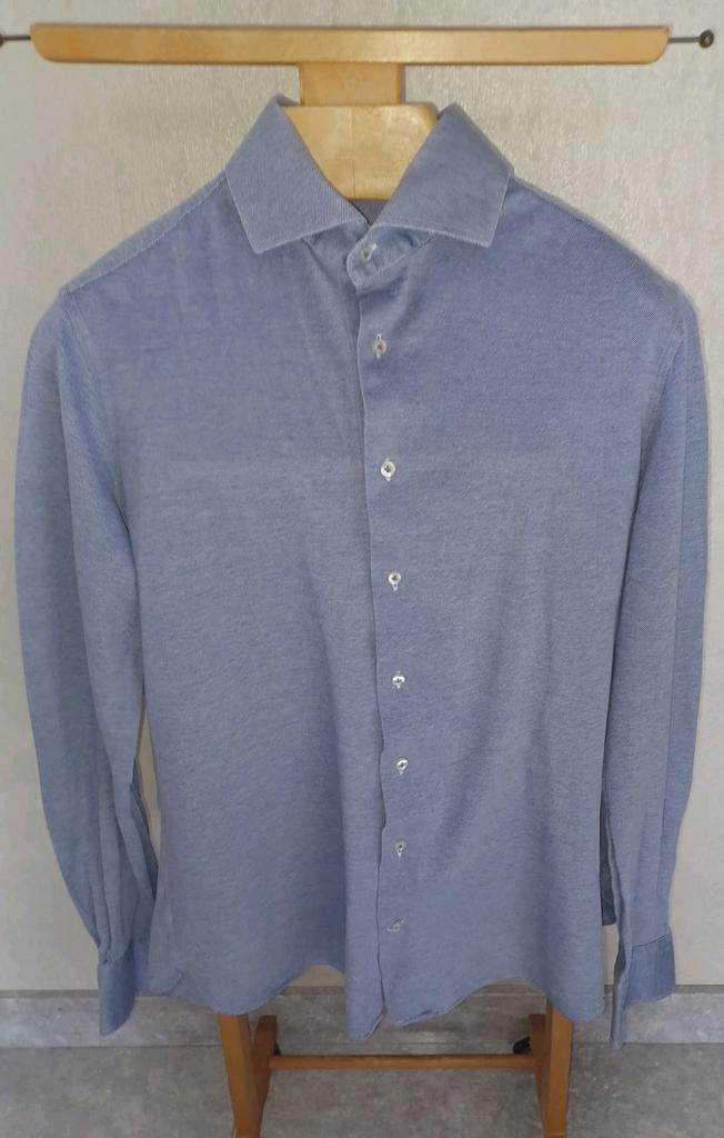 Edgar N. maat shirt boord 40 cm 100% katoen licht blauw, Edgar N., Halswijdte 39/40 (M), Gedragen, Verzenden
