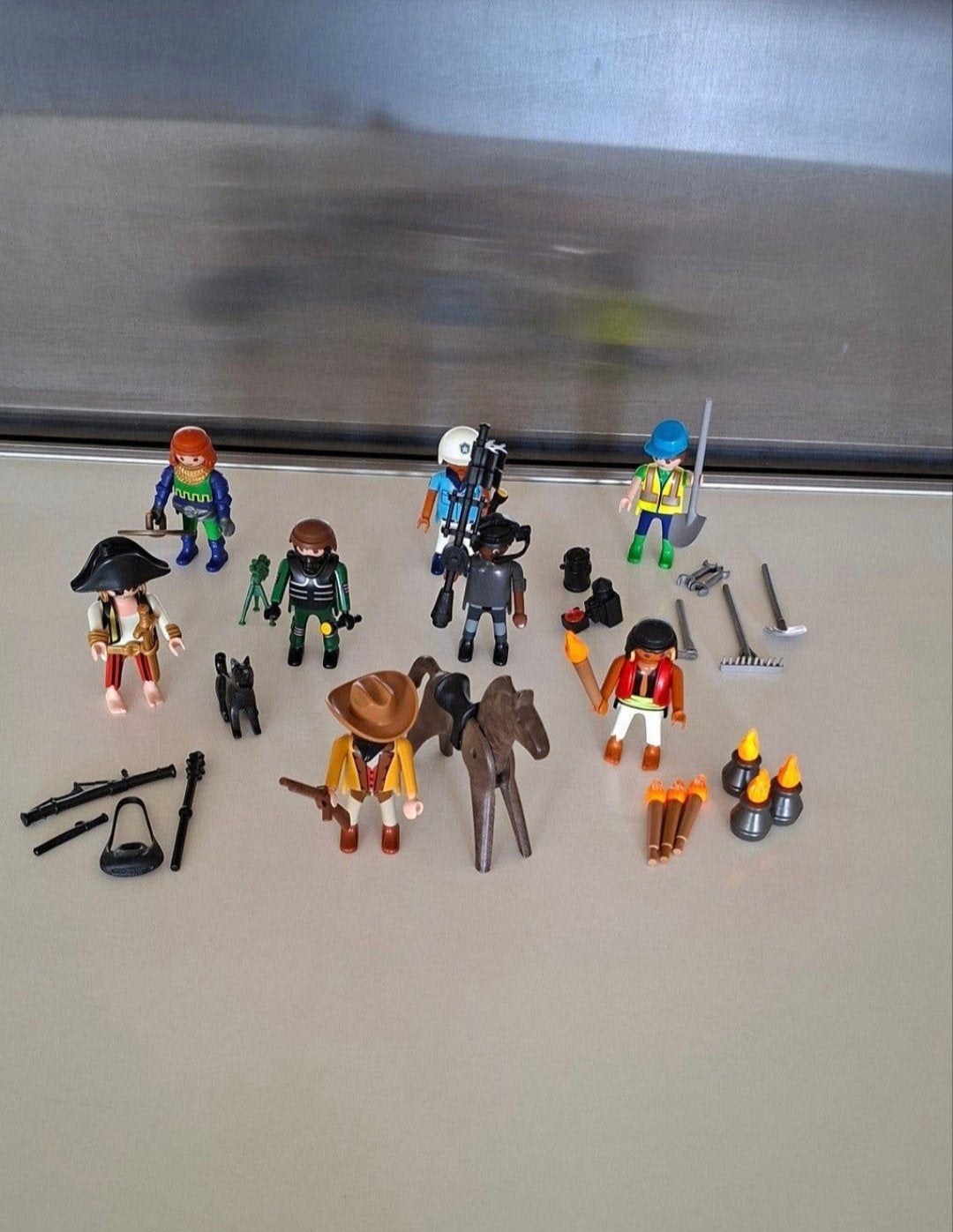 Vintage Playmobil poppetjes met accessoires, Ophalen of Verzenden, Gebruikt, Losse onderdelen, Figuren