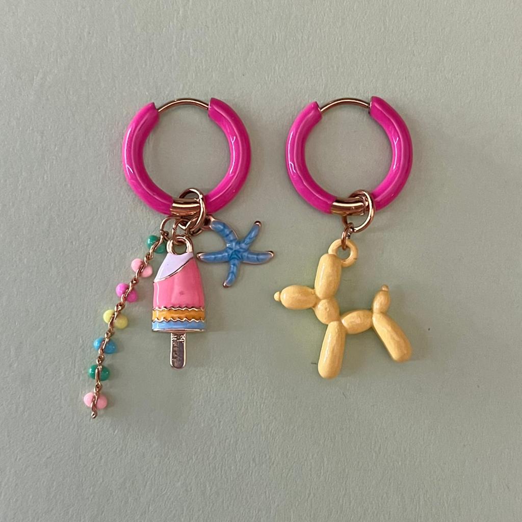 Vrolijke oorbellen, Overige materialen, Hangers, Overige kleuren, Nieuw