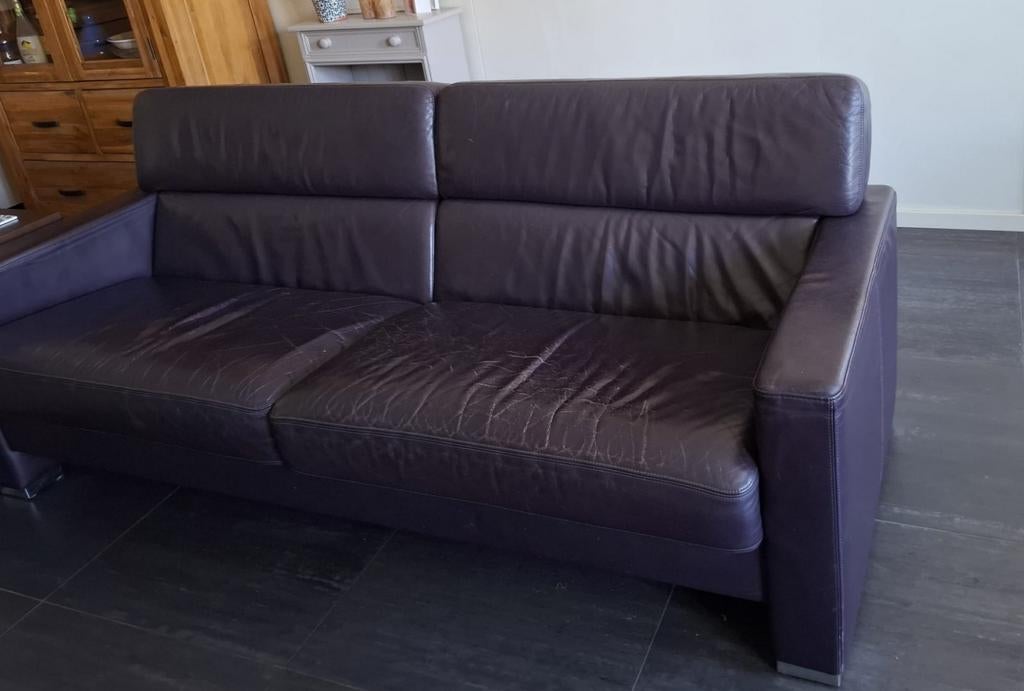 Bank ruime driezits, Huis en Inrichting, Ophalen, Gebruikt, Driepersoons, Rechte bank