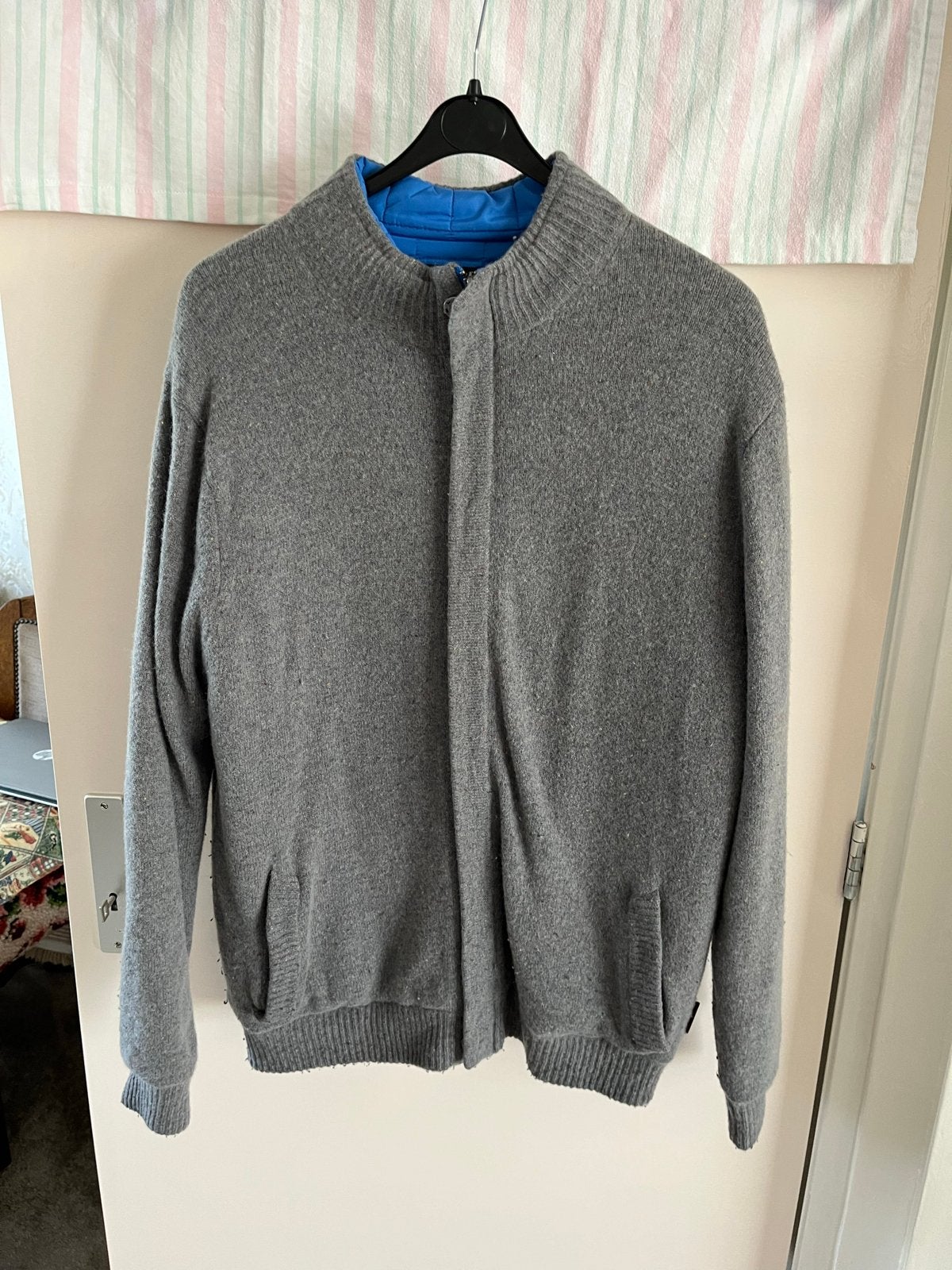 McGregor Lamswollen Gewatteerd Vest Grijs/Blauw Maat XL, Ophalen of Verzenden, Zo goed als nieuw, Maat 56/58 (XL), Grijs