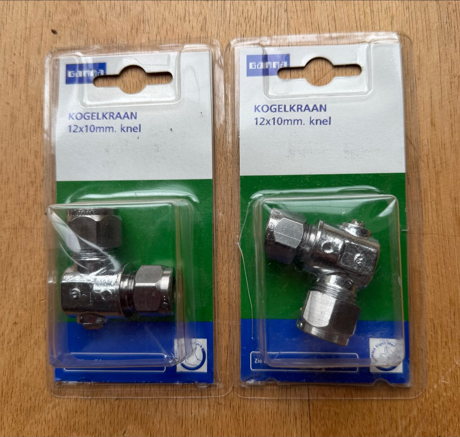 2x Kogelkraan 12x10mm knel - Geschikt voor warm/koud water, Ophalen of Verzenden, Nieuw, Chroom, Kraan