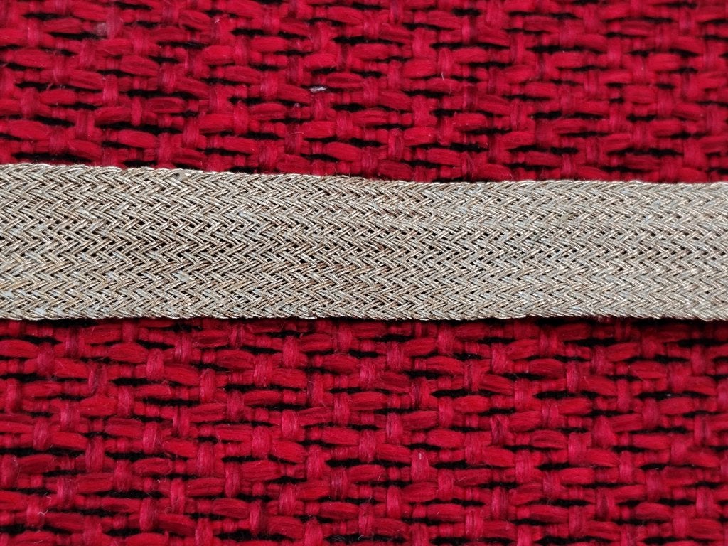 ANTIEK ZILVEREN BREED GEWEVEN BANDJE, Antiek en Kunst, Ophalen of Verzenden